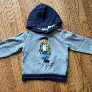 Polo by Ralph Lauren Kids Gray and Navy Bear Hoodie / 5T